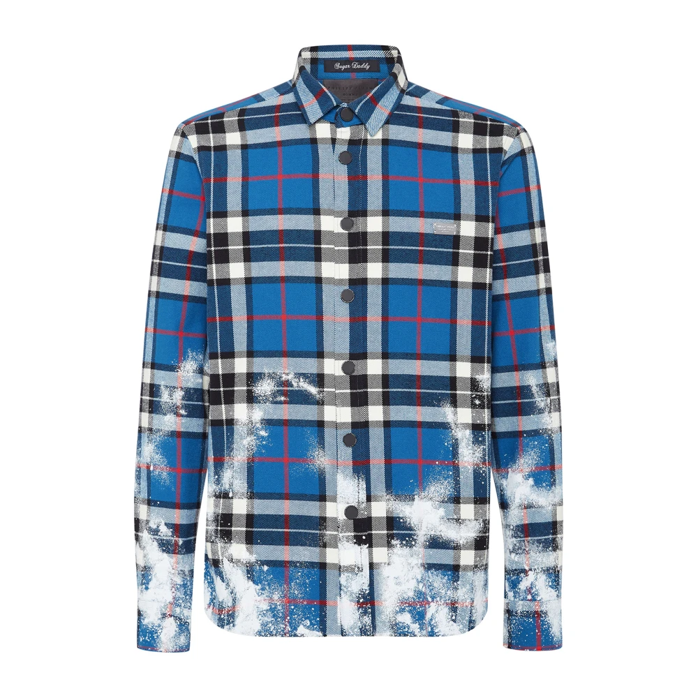Philipp Plein Blue Casual Shirts, Male, S, Casual Shirt
