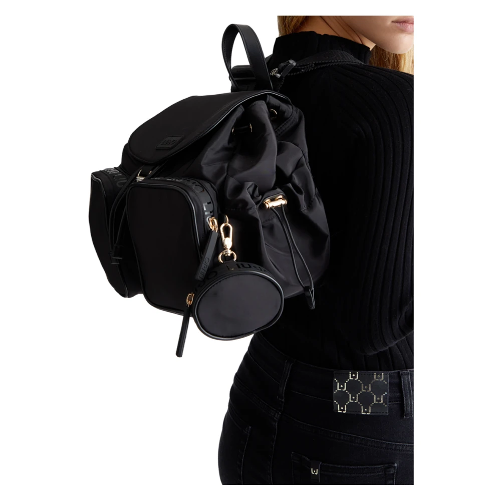 Liu Jo Nylon Rugzak met Logodetails Black Dames