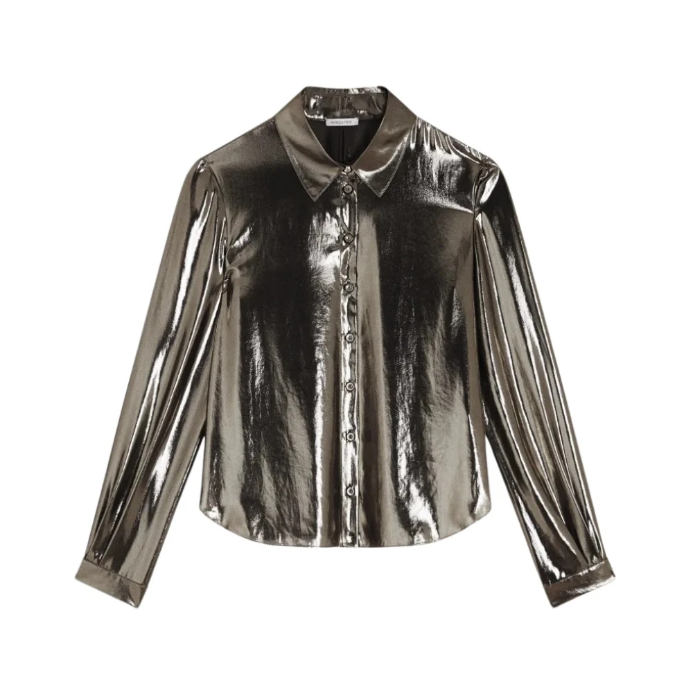 PATRIZIA PEPE Gelamineerd Overhemd Art. 2C1582A501 Gray Dames