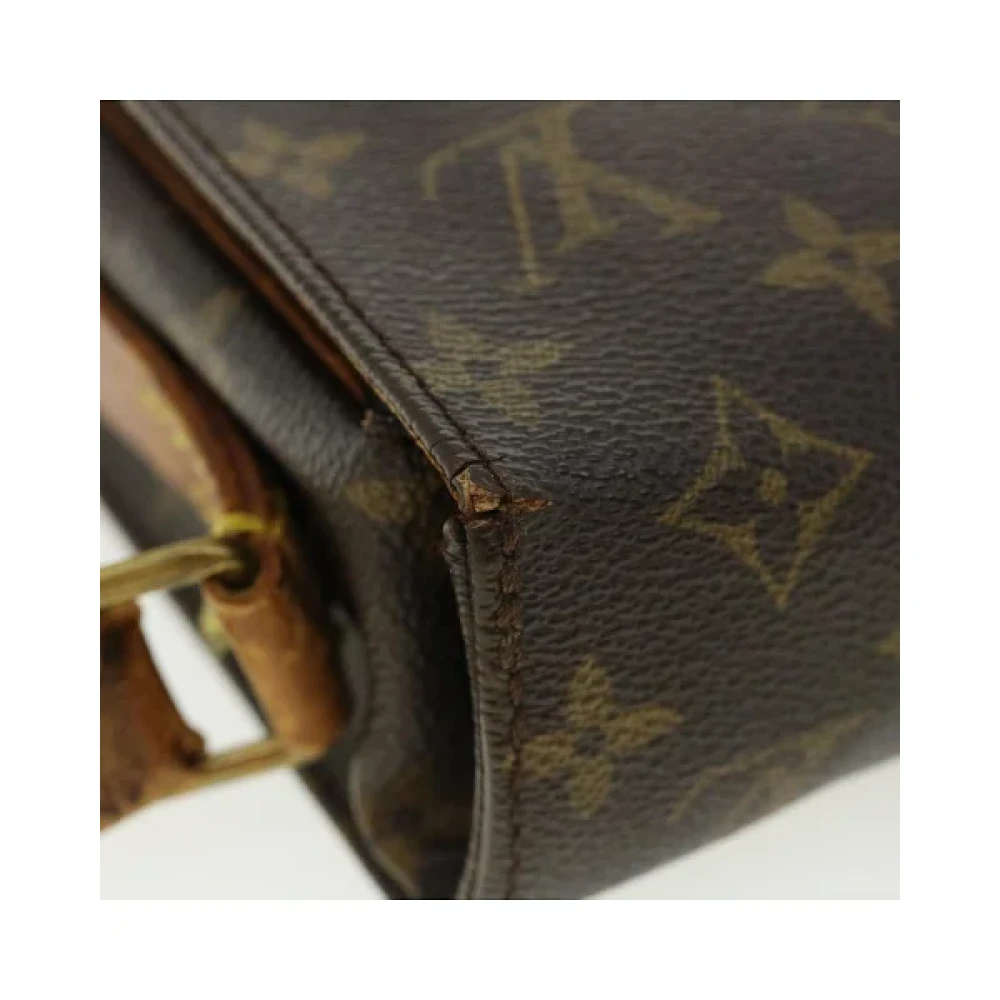 Louis Vuitton Vintage Coach Beige Bruin Zwart Canvas Schoudertas Brown Dames