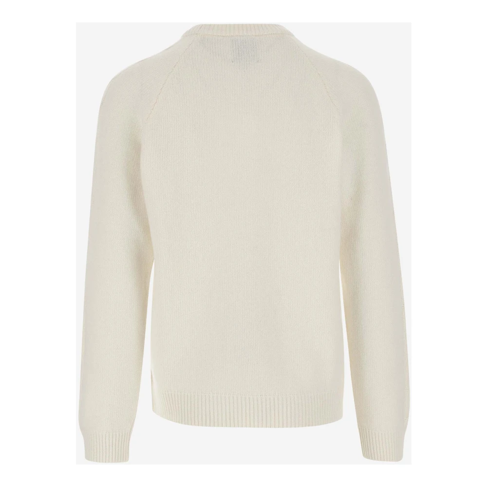 Woolrich Kabelgebreide Trui met Ronde Hals White Heren
