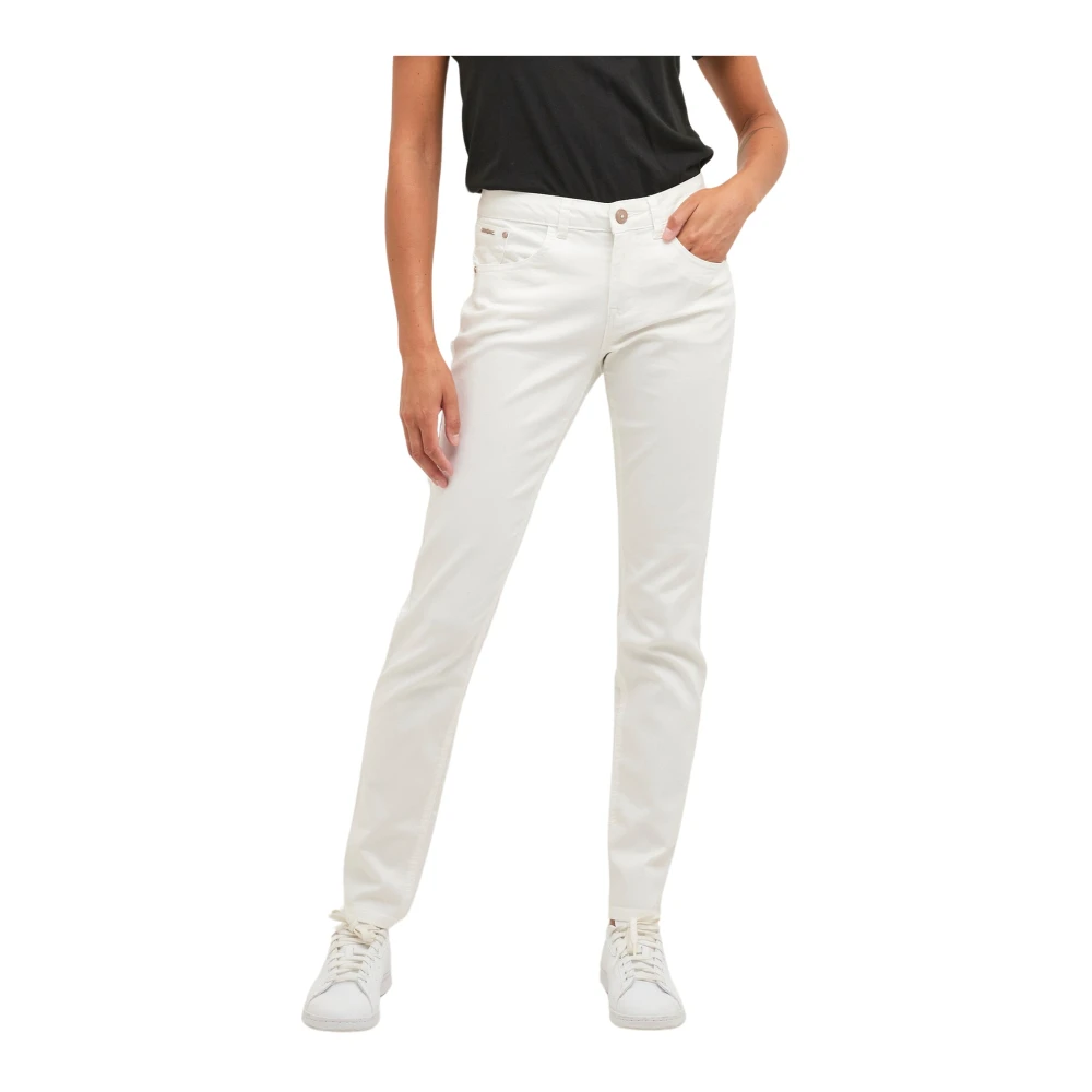Cream Witte Twill Jeans Straight-Leg White Dames