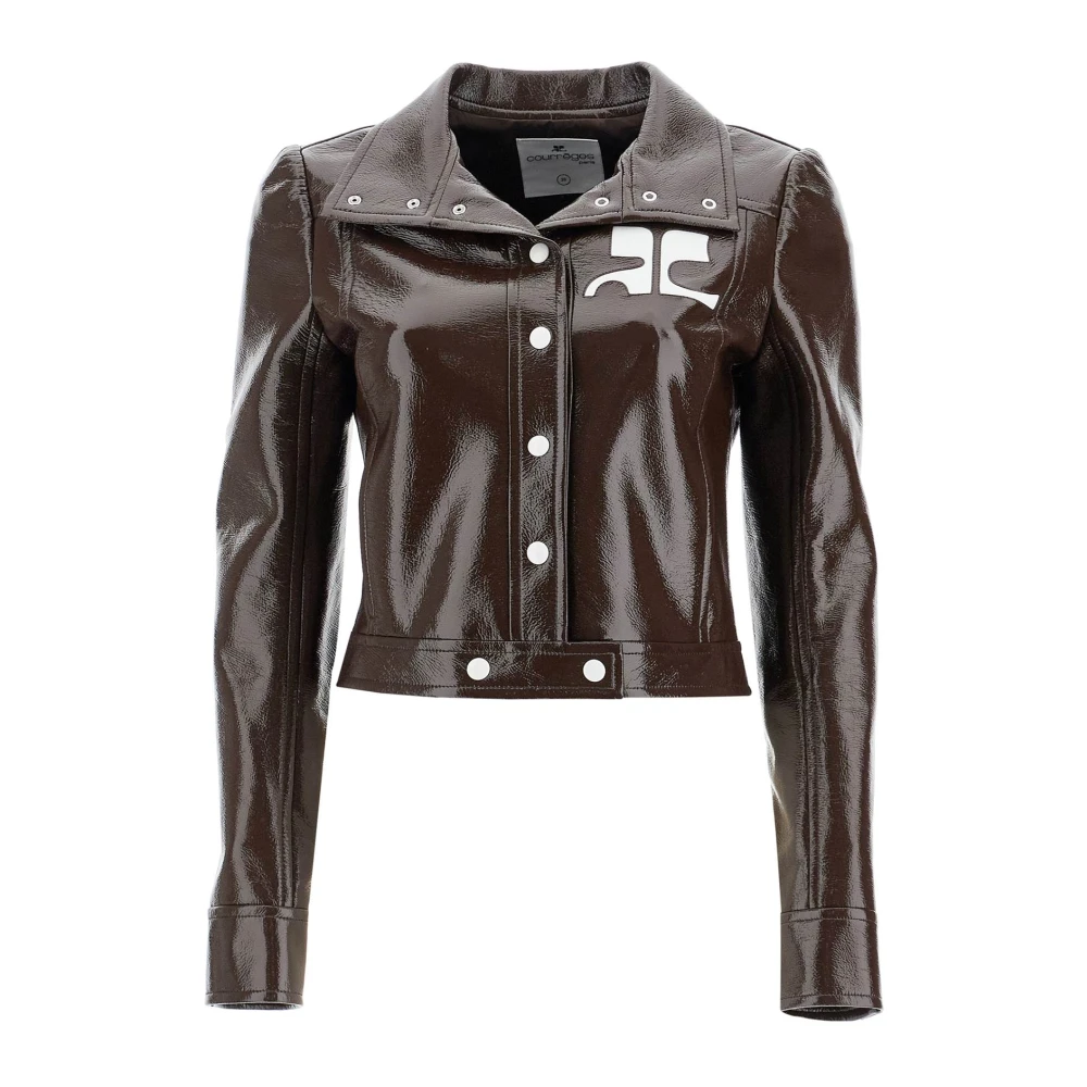 Courrèges Vinyl Effect Kort Jack Brown Dames