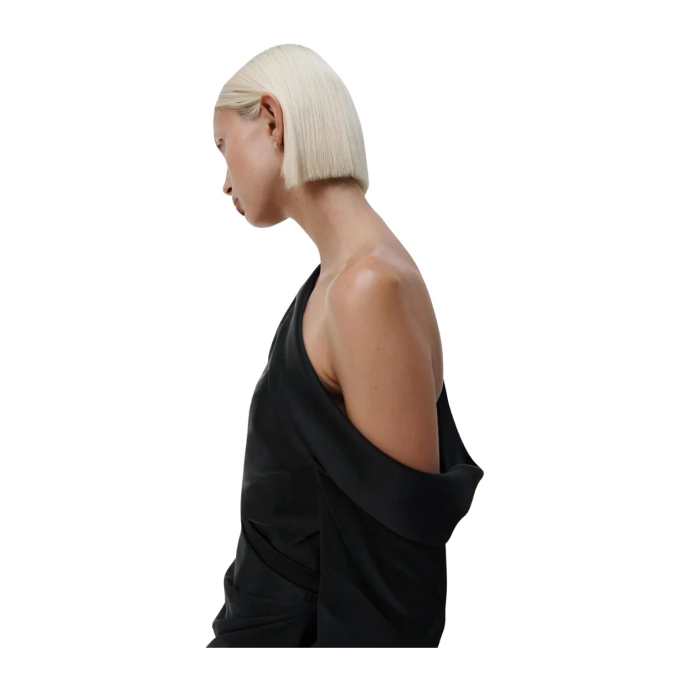 Simkhai Zwarte One Shoulder Mini Jurk Black Dames