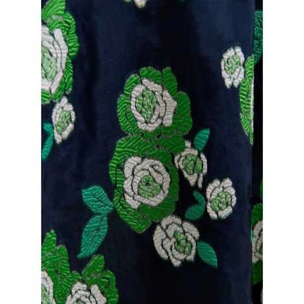 Essentiel Antwerp Marine Rok met Groene Geborduurde Bloemen Multicolor Dames