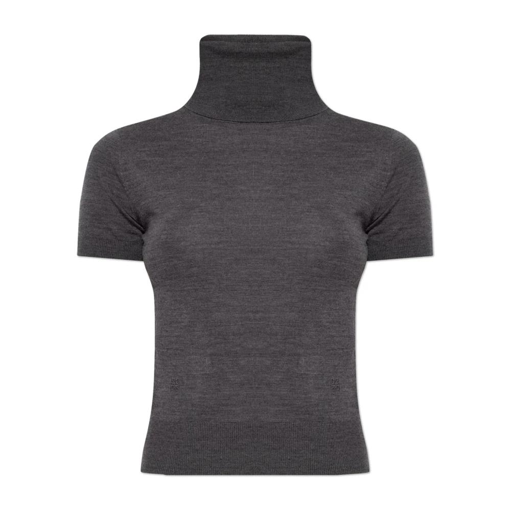 Dsquared2 Vrouw Grijs Truien & Vesten Dames, 2XS, Wol, Wol Trui Met Coltrui En Korte Mouwen