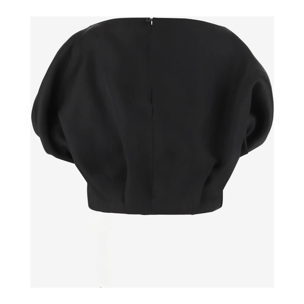 Khaite Zijden Boothals Pofmouw Top Black Dames