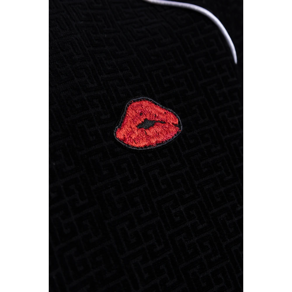 Balmain Sweatshirt met Monogram Black Heren