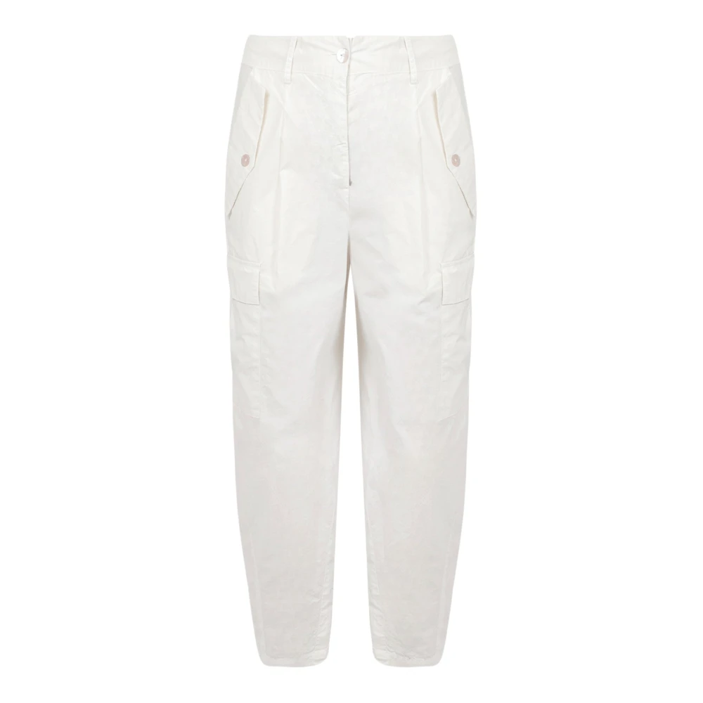 Alessia Santi Cargo broek met hoge taille White Dames