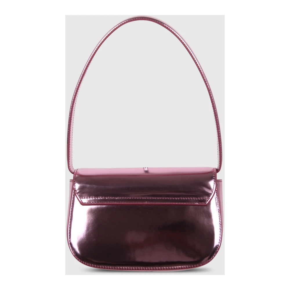 Diesel Schoudertas met metallic afwerking en logo Pink Dames