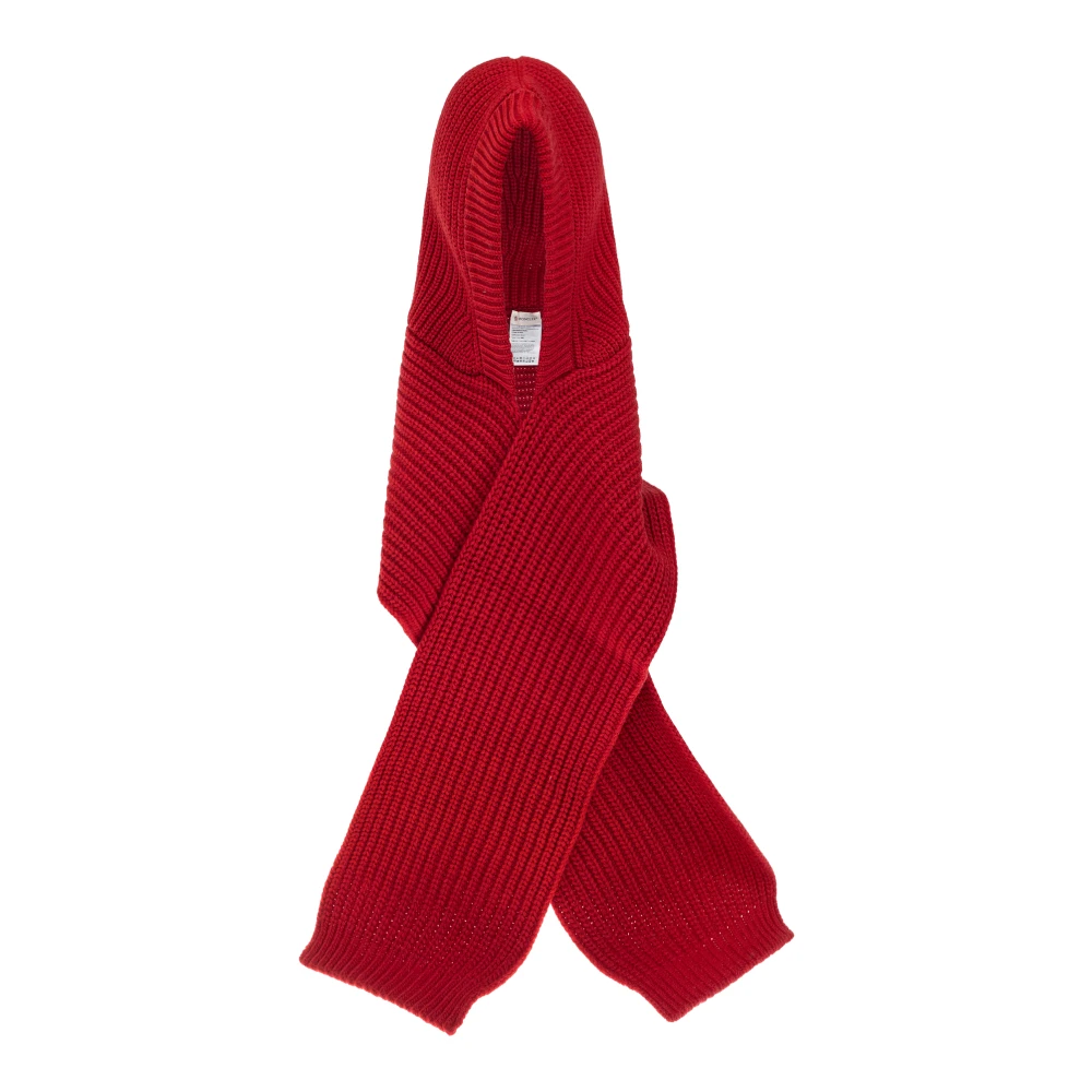 Moncler Sciarpa Con Cappuccio In Misto Lana E Cashmere Donna da Rosso - Immagine 2