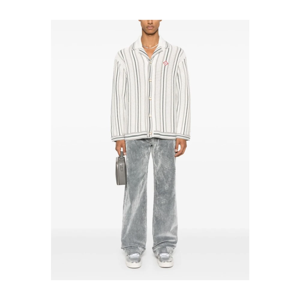 Casablanca Fluweel Effect Jeans Grijs Aw24 Gray Heren