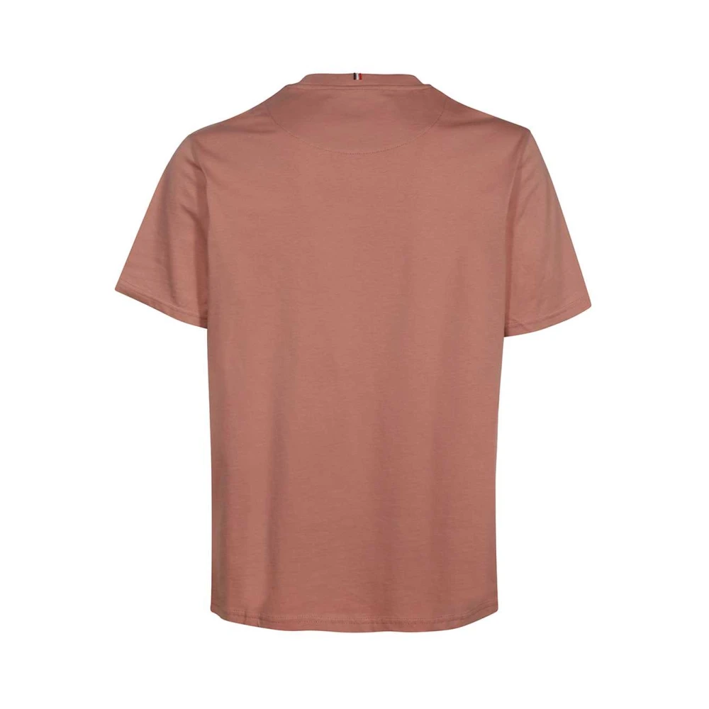 Les Deux Geribbelde katoenen T-shirt Pink Heren