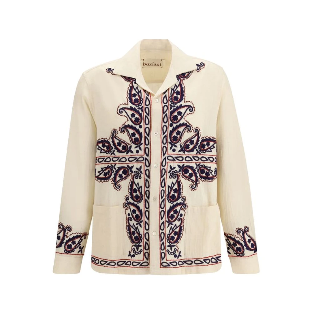 Baziszt Men's Beige Light Jackets, M, The Meto Shirt