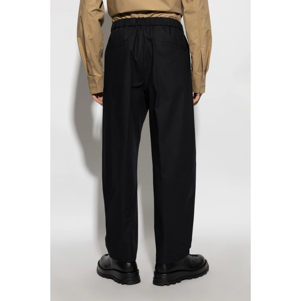 Jil Sander Broek met logo Black Heren