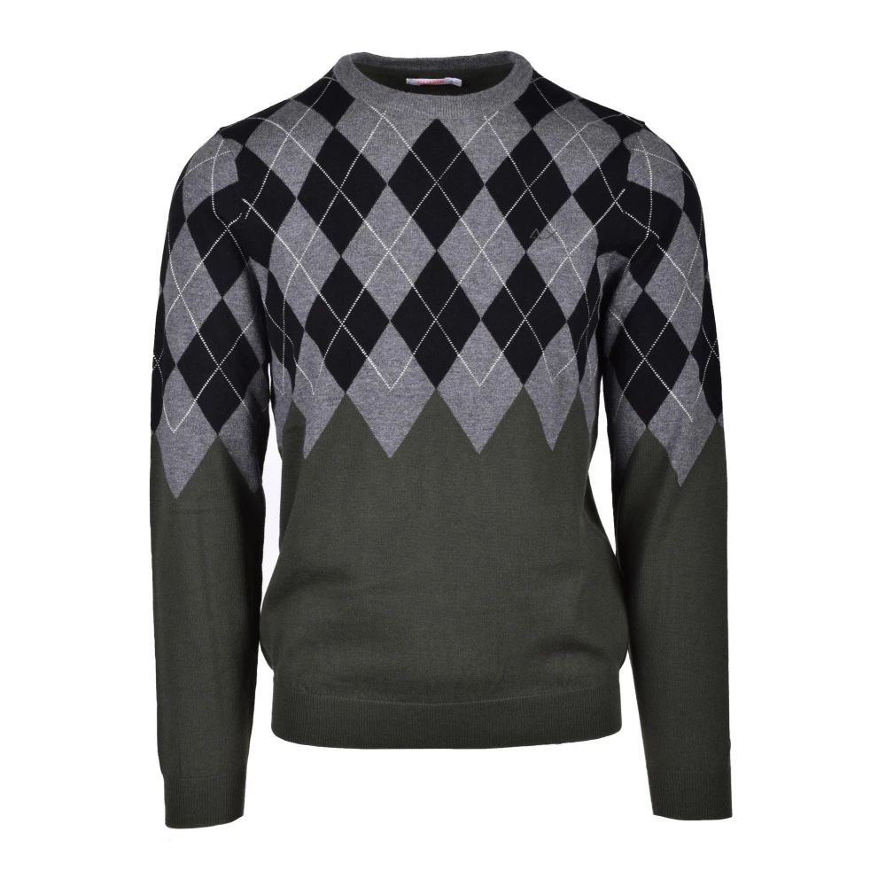 Sun68 Merino Katoenmix Stijlvolle Trui Black Heren