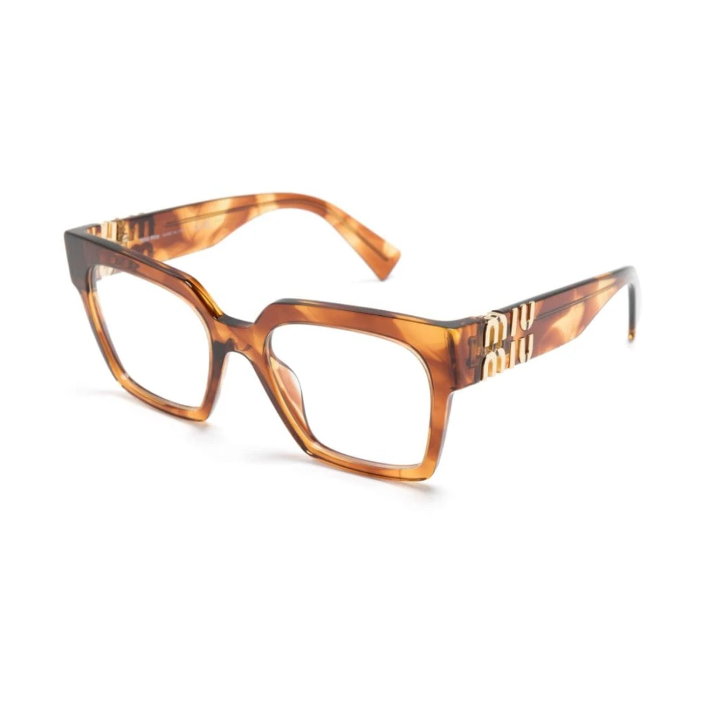 Miu Miu Women's Brown Woman Mu 04Uv 11Q1o1 Optical Frames Acetate Squared Normal - Image 4