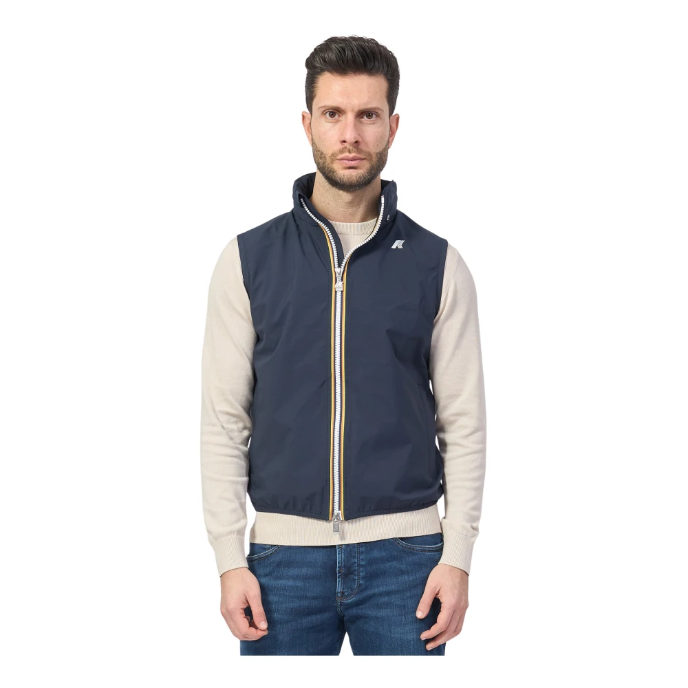 K-way Blauwe Gilet Jas Valen Blue Heren