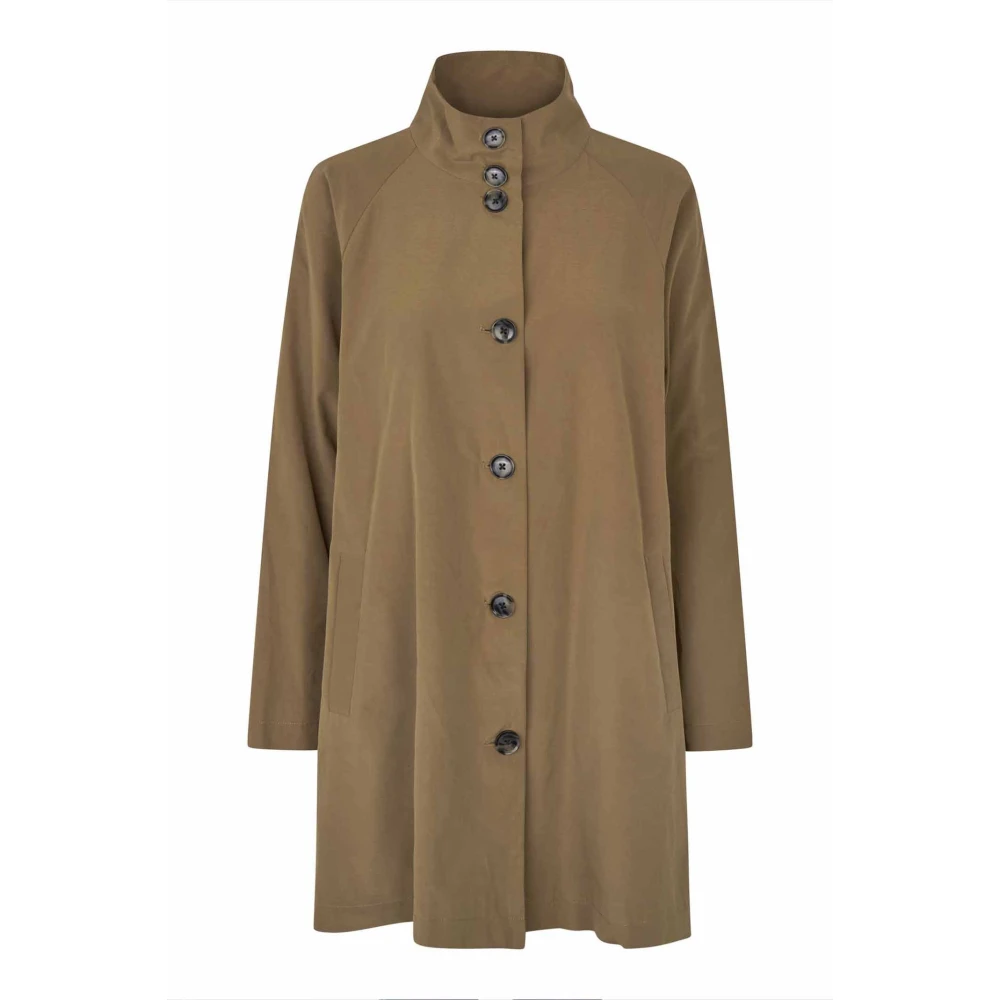 Masai Women's Brown Single-Breasted Coats, M, Single-Breasted Coat
