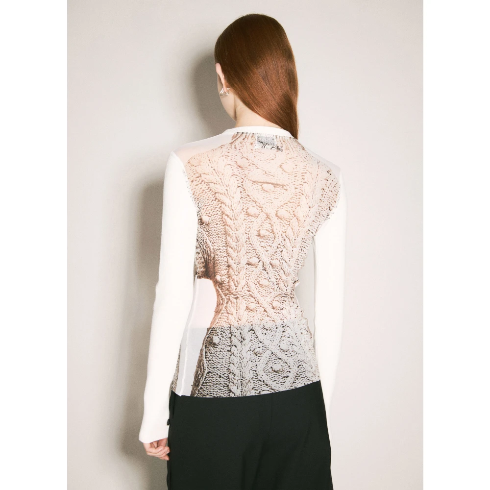 Jean Paul Gaultier Grafisch Motief Gebreide Top Multicolor Dames