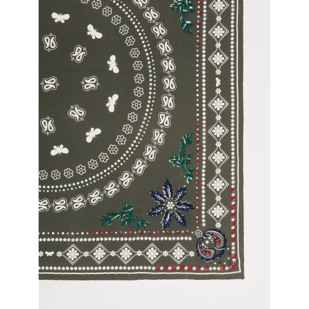 Max Mara Weekend Ornamental Silk Scarf Zelma Green Dames