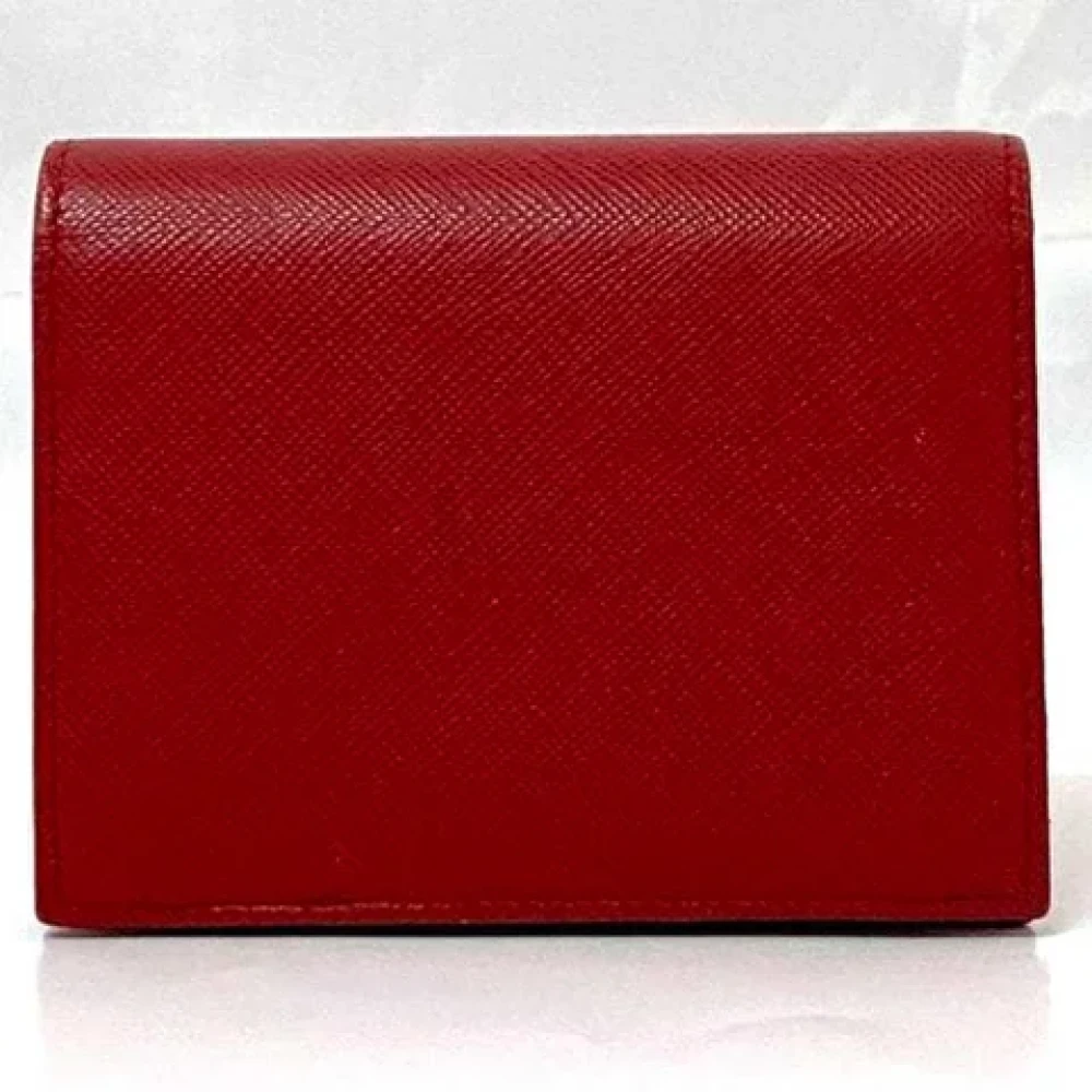 Prada Vintage Pre-owned Leather wallets Red Dames