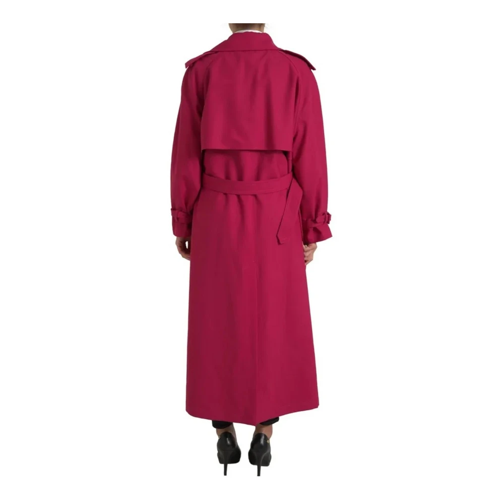 Dolce & Gabbana Donkerroze Trenchcoat Jas Pink Dames