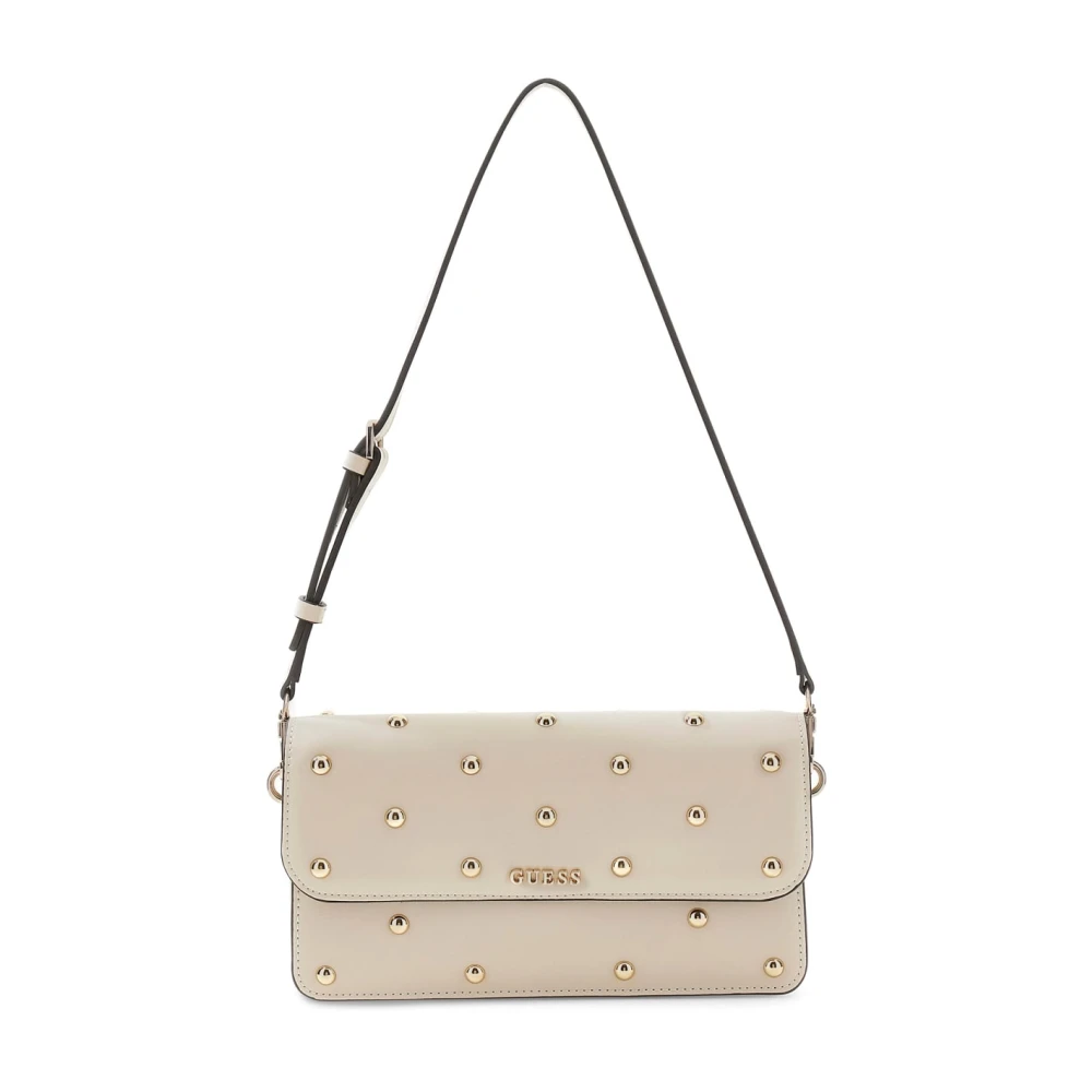Guess Donna Beige Borsa A Spalla Da Con Borchie All Over - Immagine 3