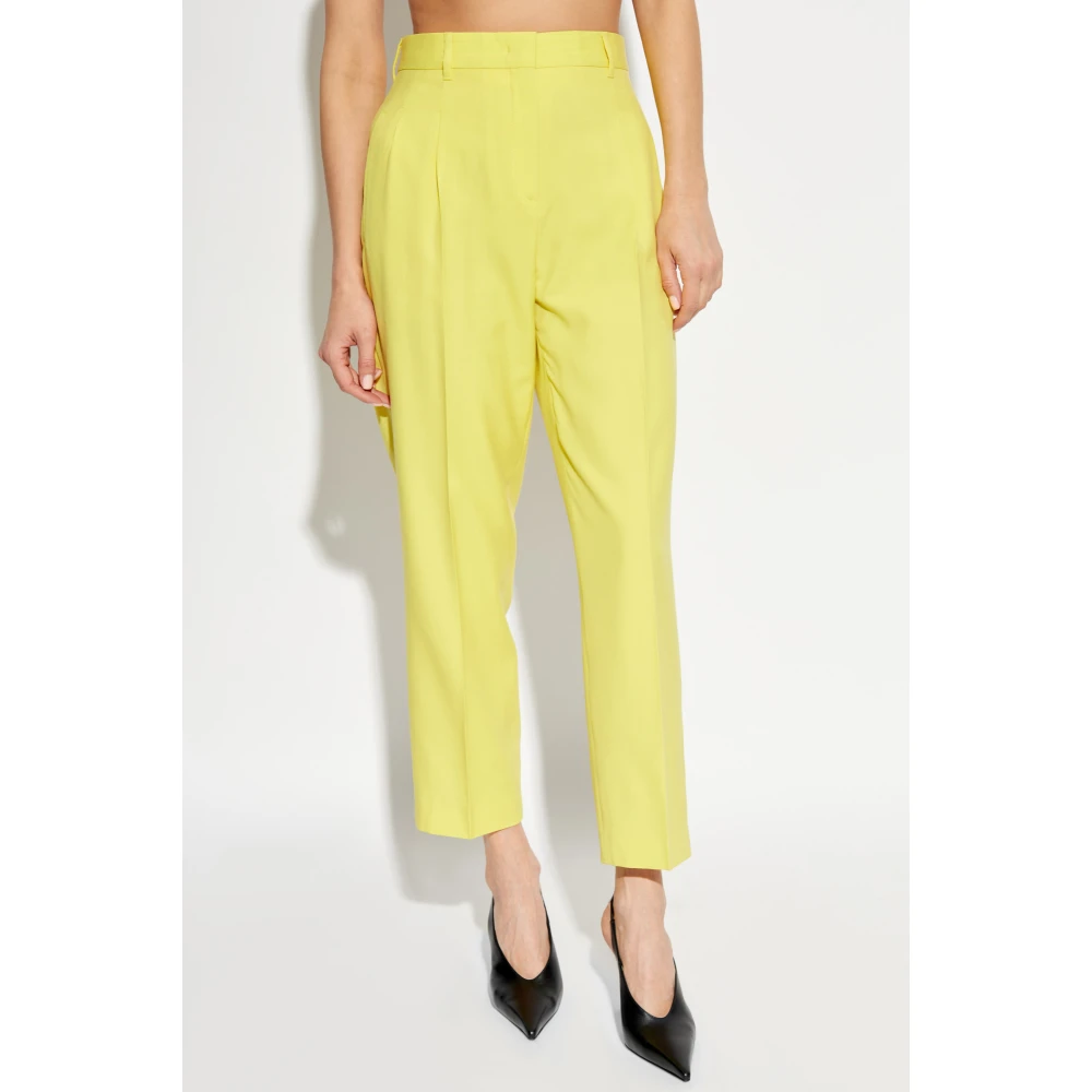 PS By Paul Smith Wollen broek met vouw Yellow Dames