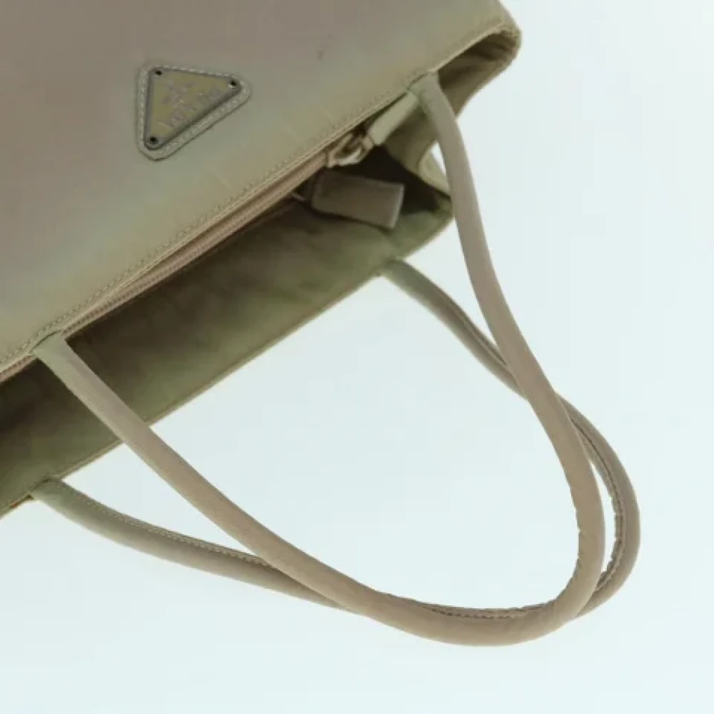 Prada Vintage Pre-owned Nylon handbags Beige Dames