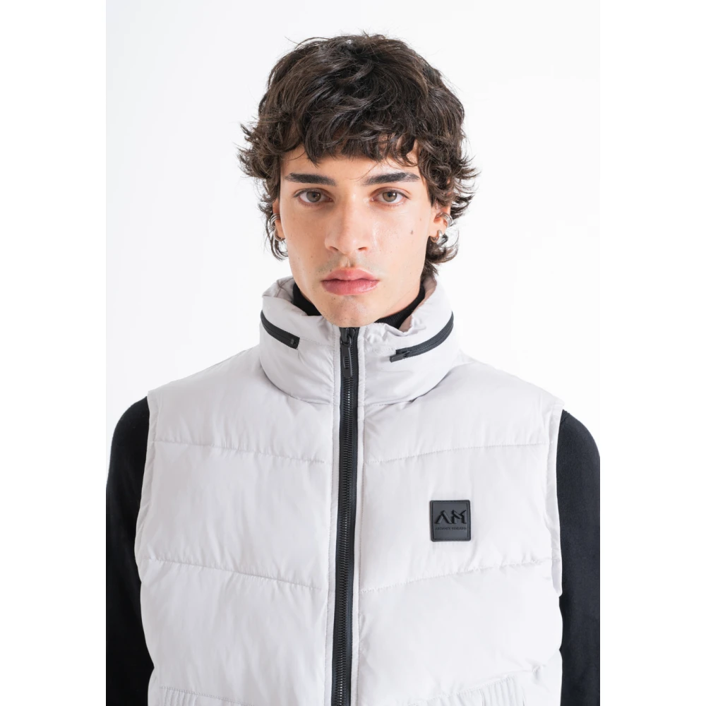 Antony Morato Bodywarmer van Sorona-stof met Hoge Kraag Blue Heren