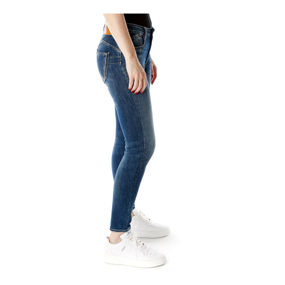 Le Temps Des Cerises Highwaist Slim Fit Jeans met Push-up Effect Blue Dames