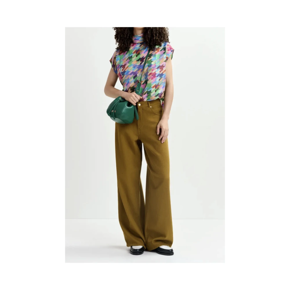 Essentiel Antwerp Wijde Pijp Denim Jeans Brown Dames
