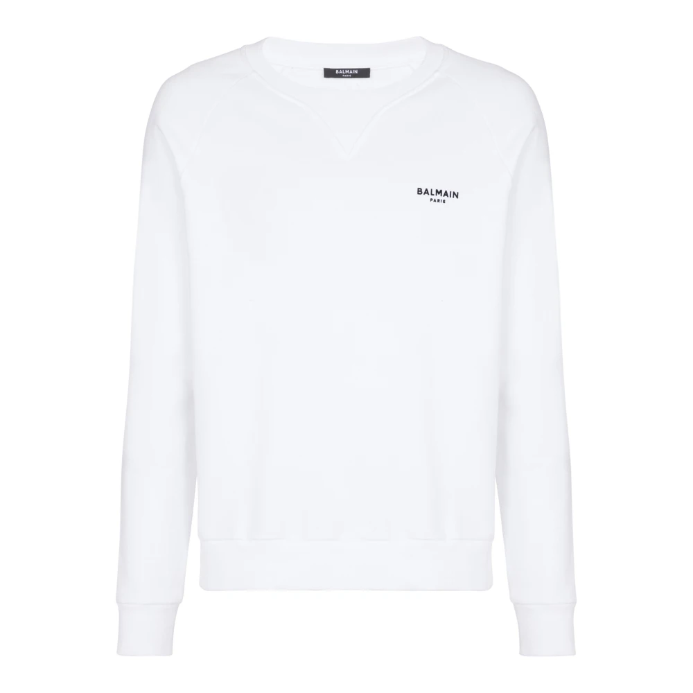 Balmain Klassieke Witte Katoenen Sweatshirt White Heren