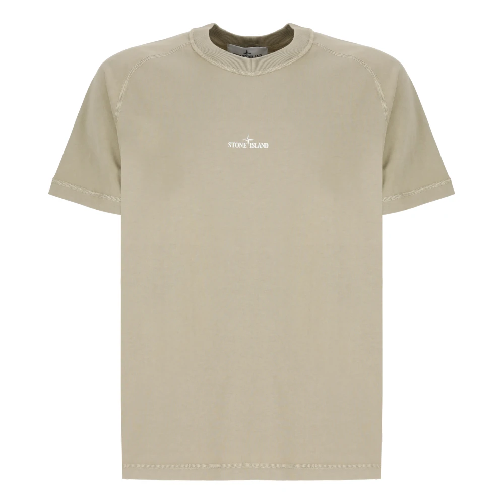 Stone Island Groen Katoenen T-shirt met Logo Green Heren