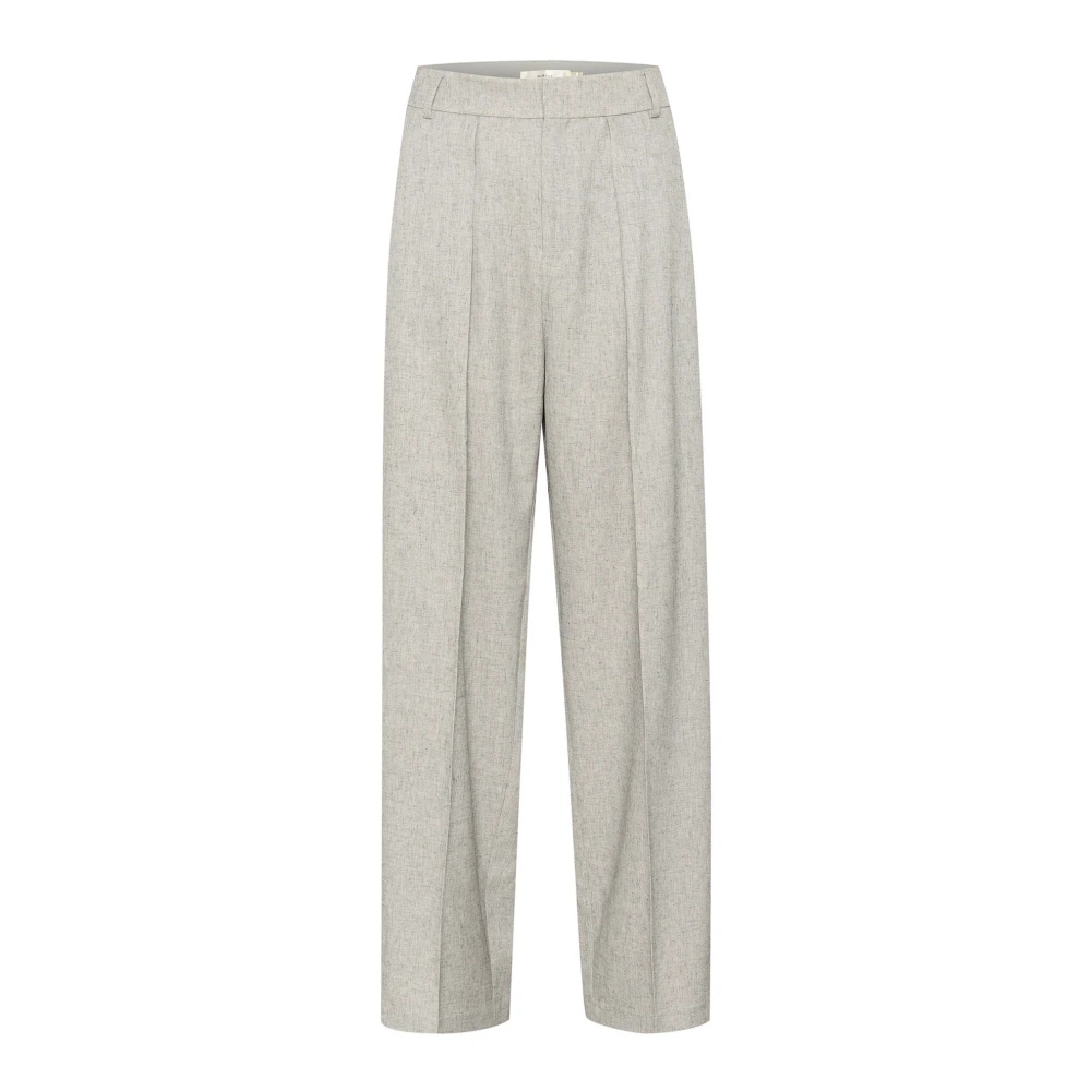 InWear Geplooide Broek Lichtgrijs Melange Gray Dames