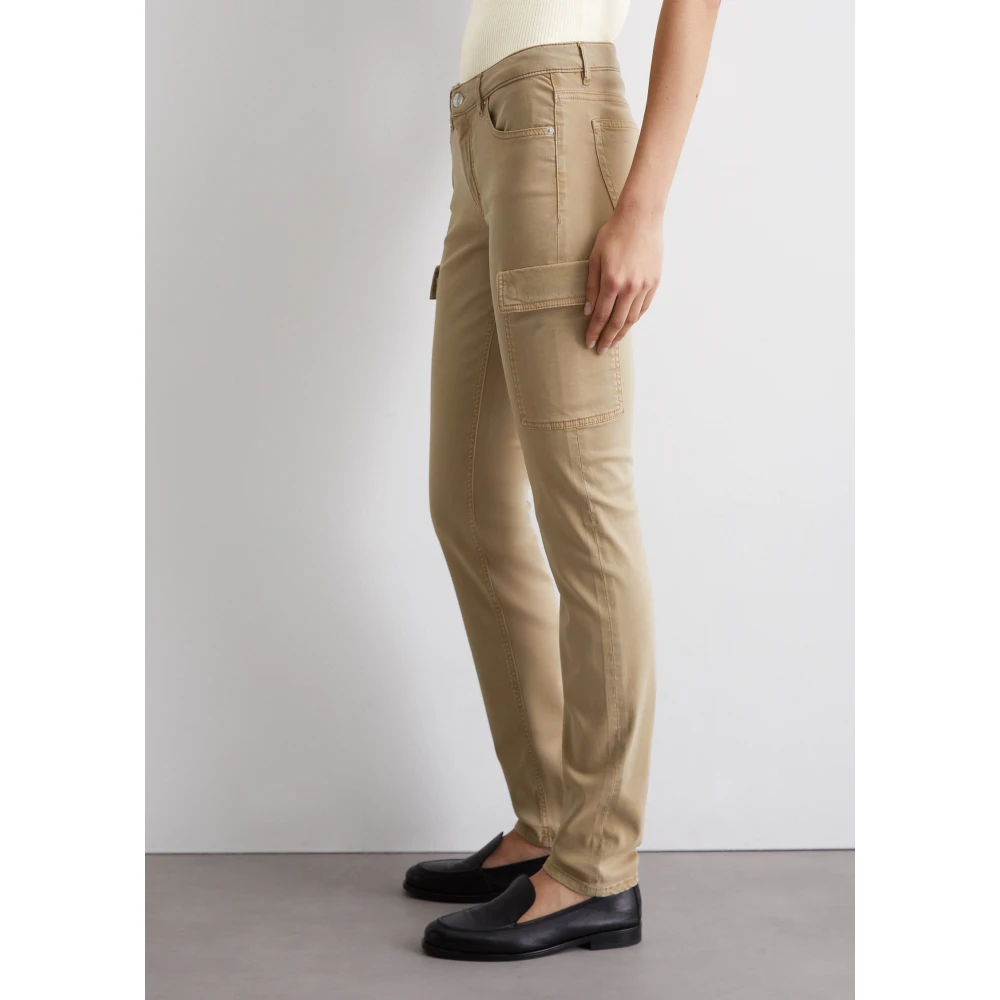 Marc O'Polo Broek model Lulea Cargo slim Beige Dames