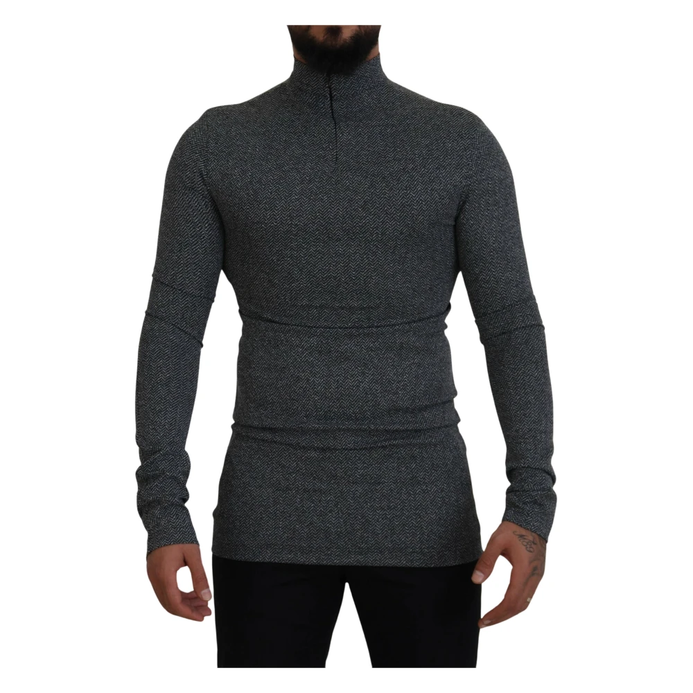 Dolce & Gabbana Elegante donkergrijze trui Gray Heren