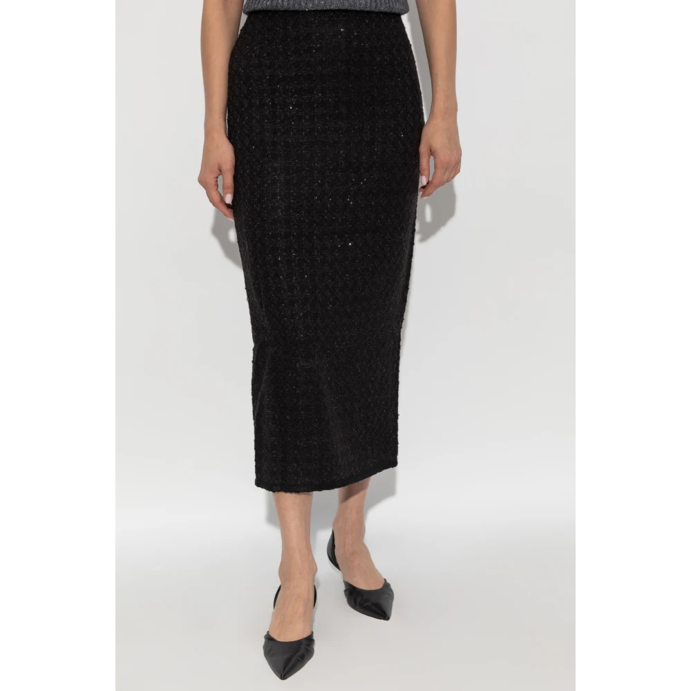 Rotate Birger Christensen Tweed Rok Black Dames