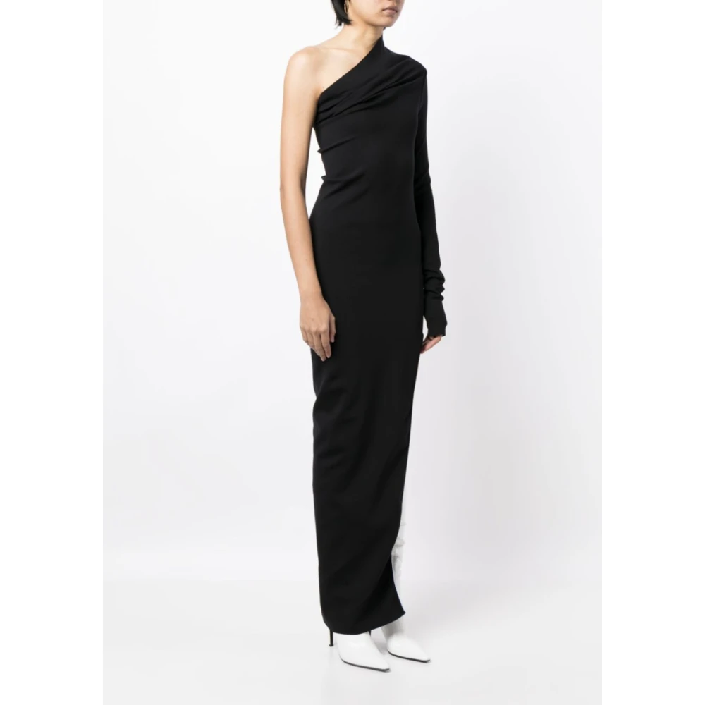 Rick Owens Zwarte Asymmetrische Jurk Black Dames