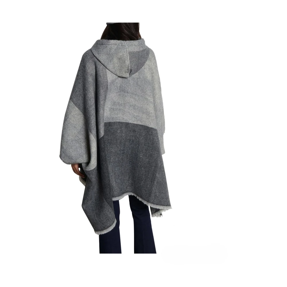 Liu Jo Zwarte Zachte Jassen Elegante Poncho Black Dames