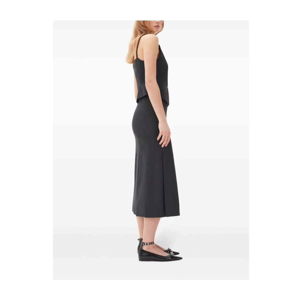 Ganni Stijlvolle Vest Top Overall Suiting Gray Dames