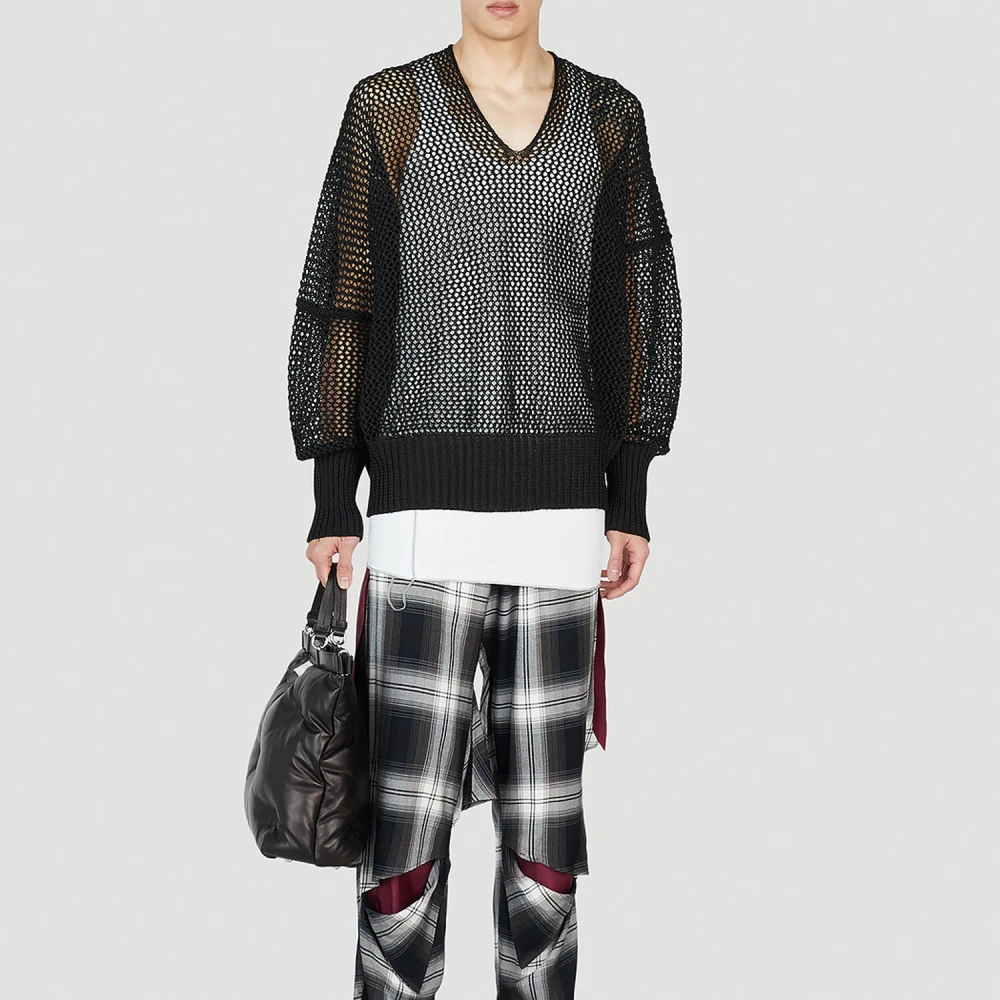 Sulvam Jersey Crewneck Mouwloze Top White Heren