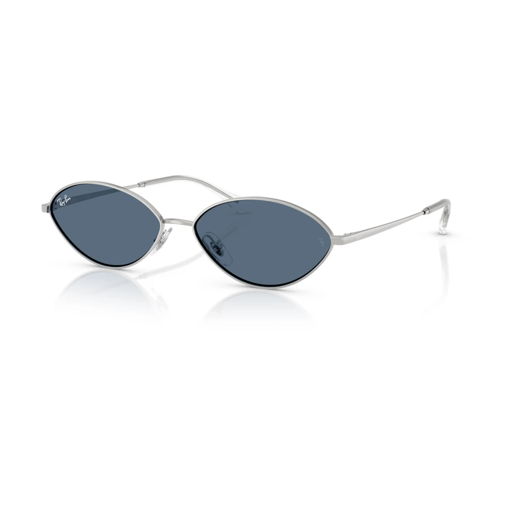 Ray-Ban Sunglasses Kai Bio-Based - Silver Frame Blue Lenses 59-15, RB3757 - Image 4