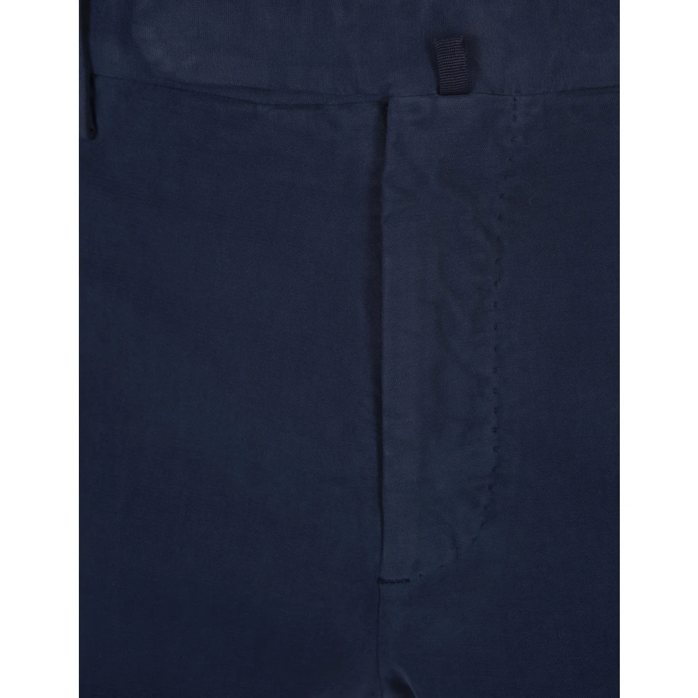 Incotex Blauwe Doeskin Slim Fit Broek Blue Heren