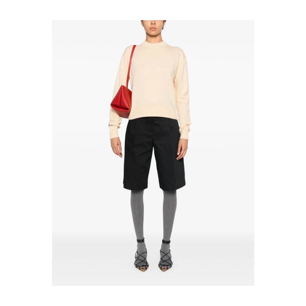 SPORTMAX Gele Wol Crewneck Sweater Yellow Dames