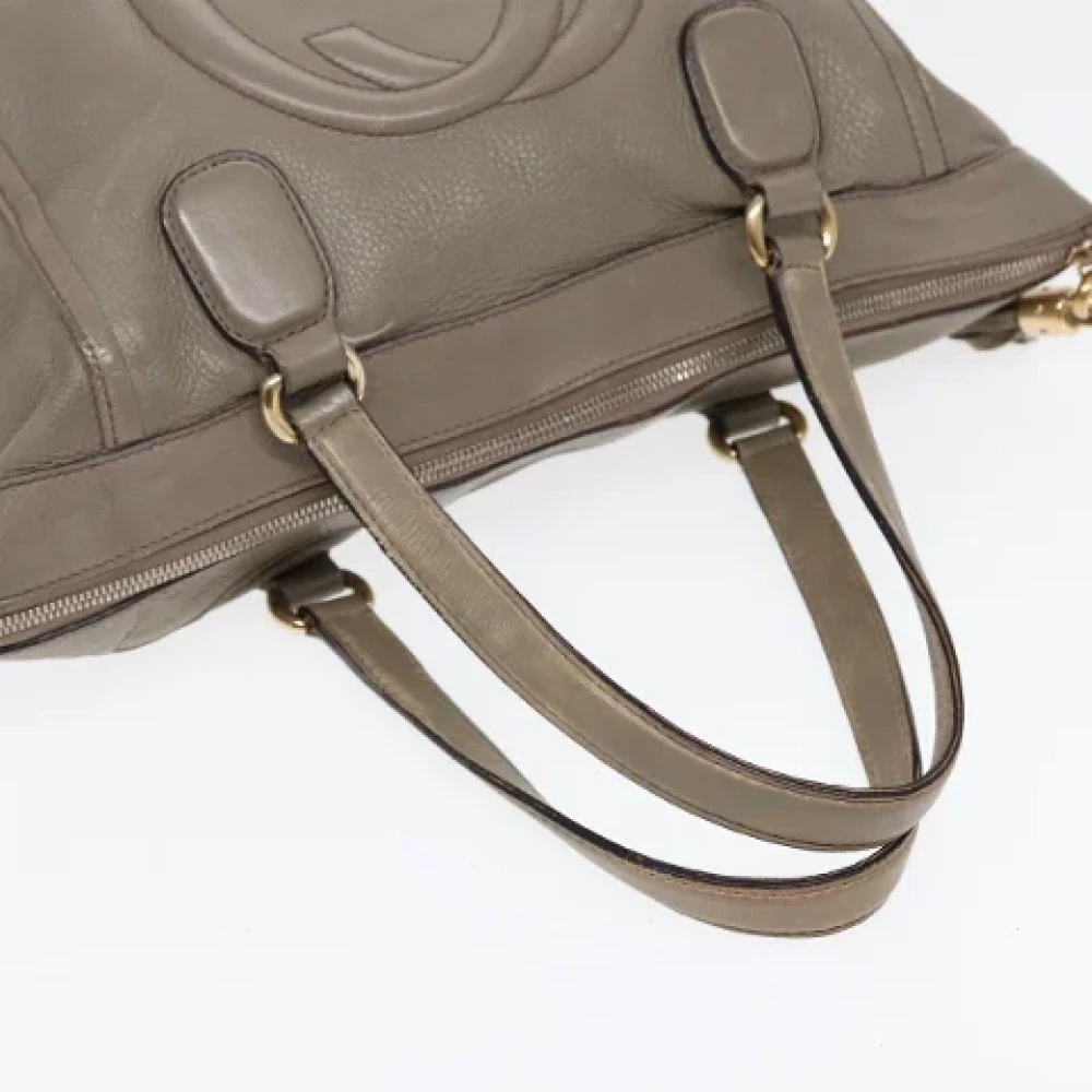 Gucci Vintage Pre-owned Leather handbags Gray Dames