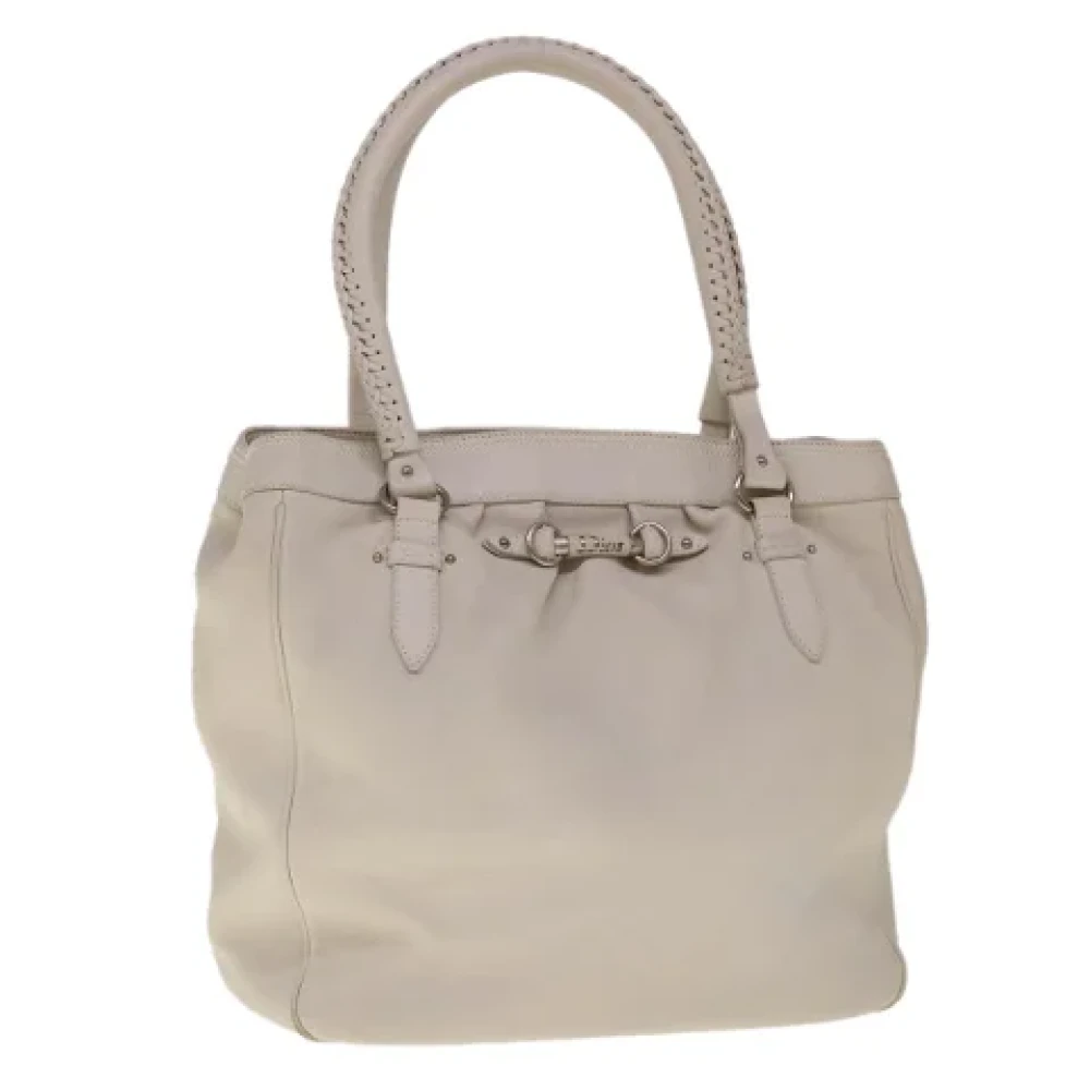 Dior Vintage Pre-owned Leather totes Gray Dames
