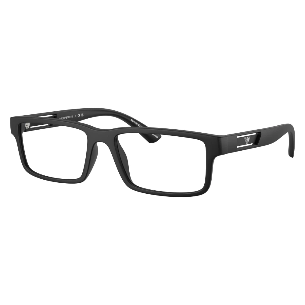 Emporio Armani Black Glasses, Male, 53 Mm, Rectangular Sunglasses