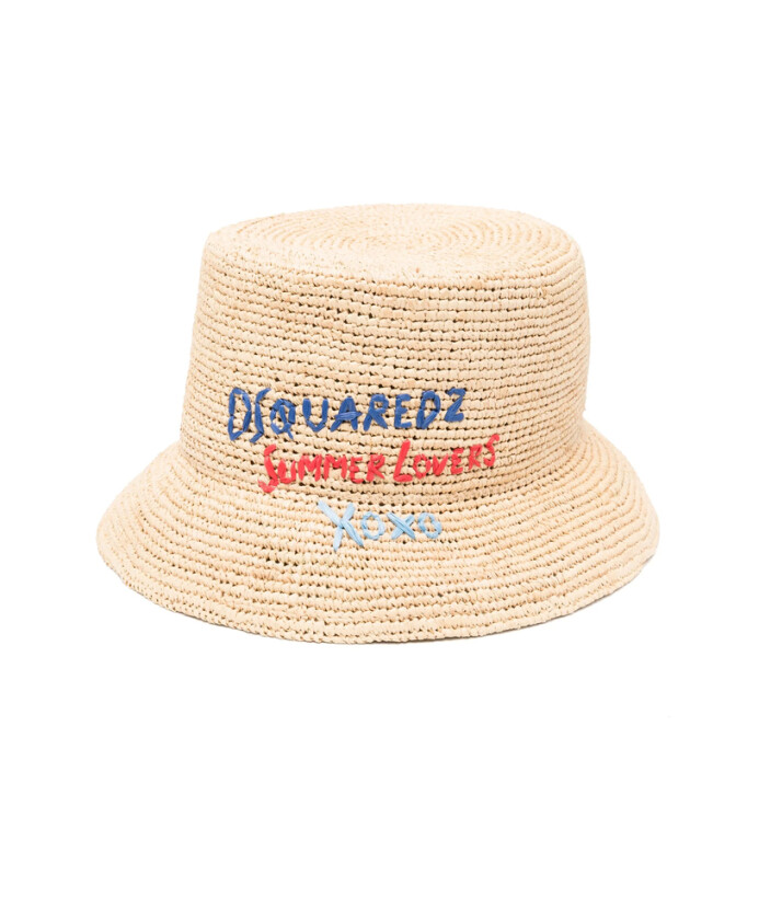 beige-embroidered-logo-flat-brim-hat